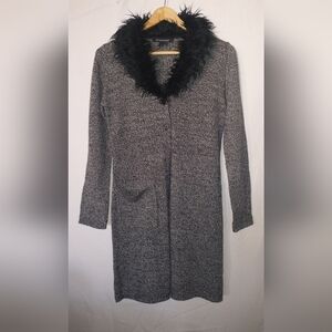Y2K 90's Retro Vintage Faux Fur Collar Maxi Cardigan Witchy  Fairy 52 Weekends S